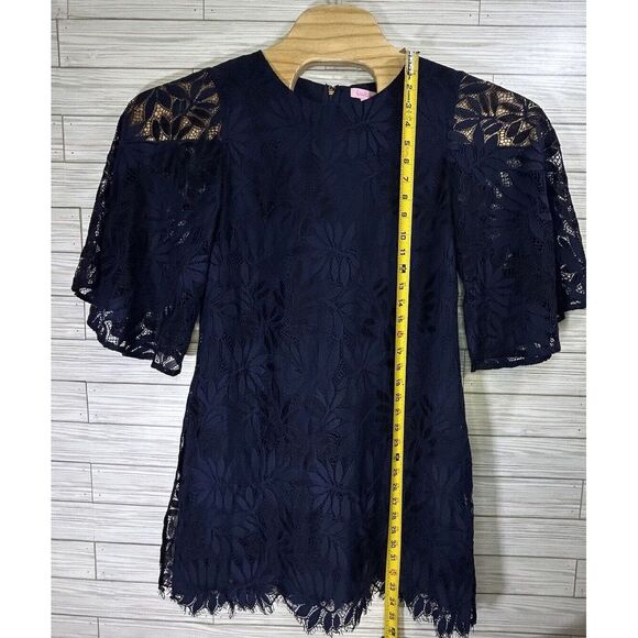 Lilly Pulitzer Women's Jackelin Romper Dress True Navy Fern Gallery Lace Size 8 - Picture 10 of 11